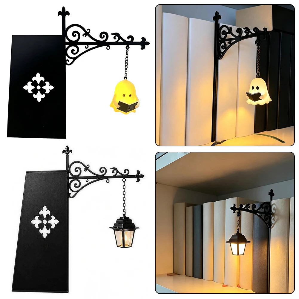 lanterne miniature fantôme décoration murale vintage literaire nuit chambre led