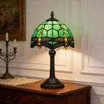 lampe table tiffany vert jaune libellules résine opaquité interrupteur câble électrique 110 240v 249