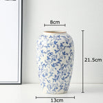 vase classique porcelaine fleurs blanc rouge bleu vert marron decoration table floral