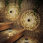 lampe solaire extérieure ip65 moderne mandala noir doré décoration murale festive led
