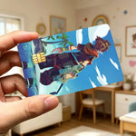 autocollants carte credit anime personnalisables anti rayures antipoussiere reflective 85.6x53.9mm