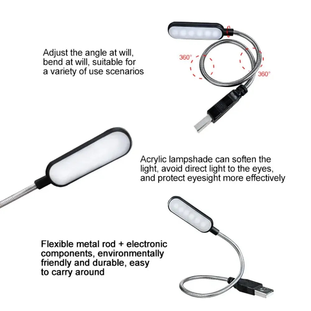 lampe led portable usb rechargeable blanc bleu moderne compact six leds cable