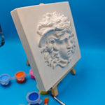 décoration murale relief blanc visage cheveux ondulés plaque classique salon chambre anniversaire