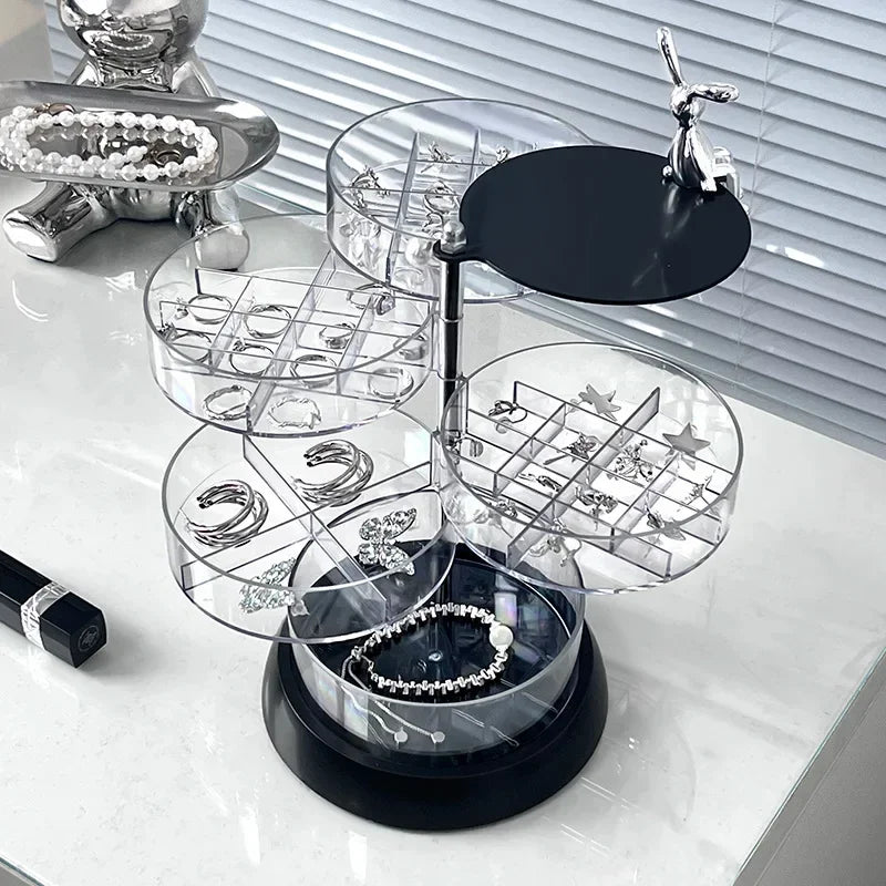 boîte bijoux transparente moderne couches portable organisation rangement maquillage acrylique