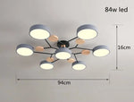 plafonnier led moderne vert blanc gris bois clair circulaire métallique scandinave éclairage intérieur