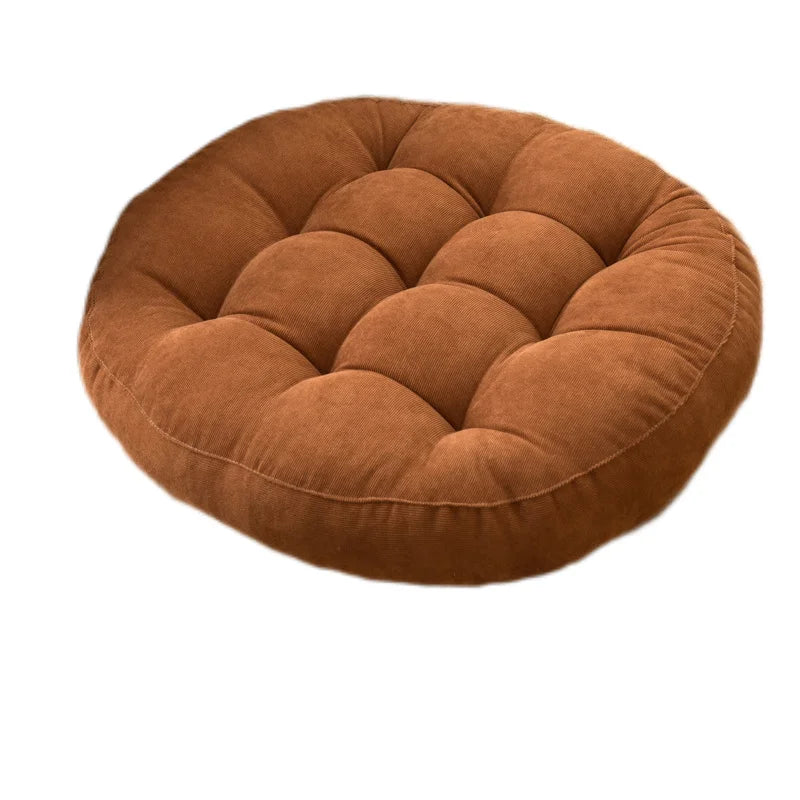 coussin rond velours polyester vert foncé jaune clair bleu foncé moderne confortable