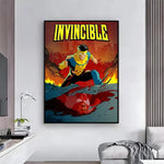 affiche invincible comics multicolore personnages dynamique moderne cadre fácil appliquer decoration