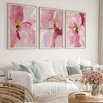 toile d'art abstraite fleurs rose moderne chambre salon decoration maison 30x40cm 50x70cm