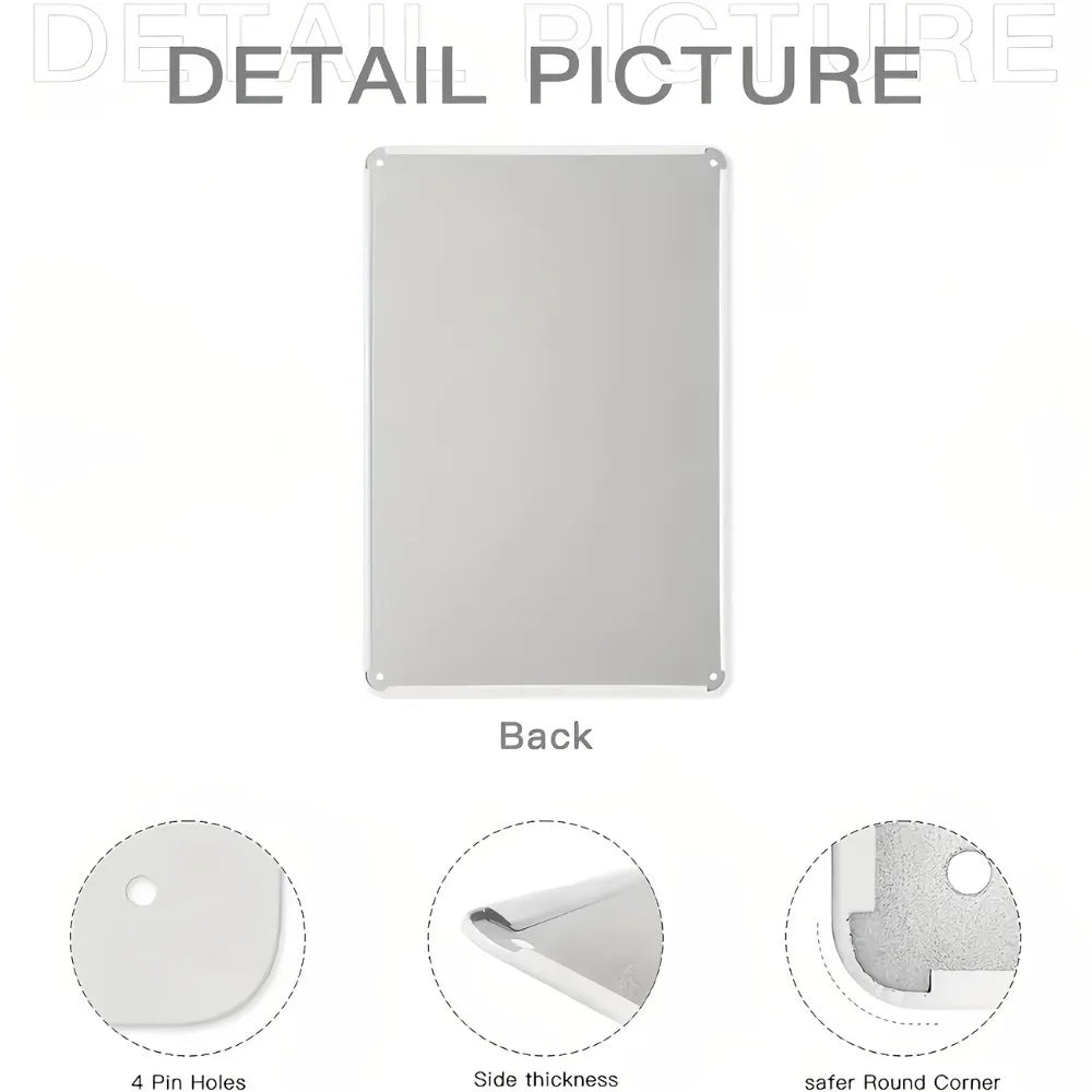 panneau métallique personnalisable blanc moderne pinces 30cm 20cm decoration intérieure cadeau housewares jardin cuisine