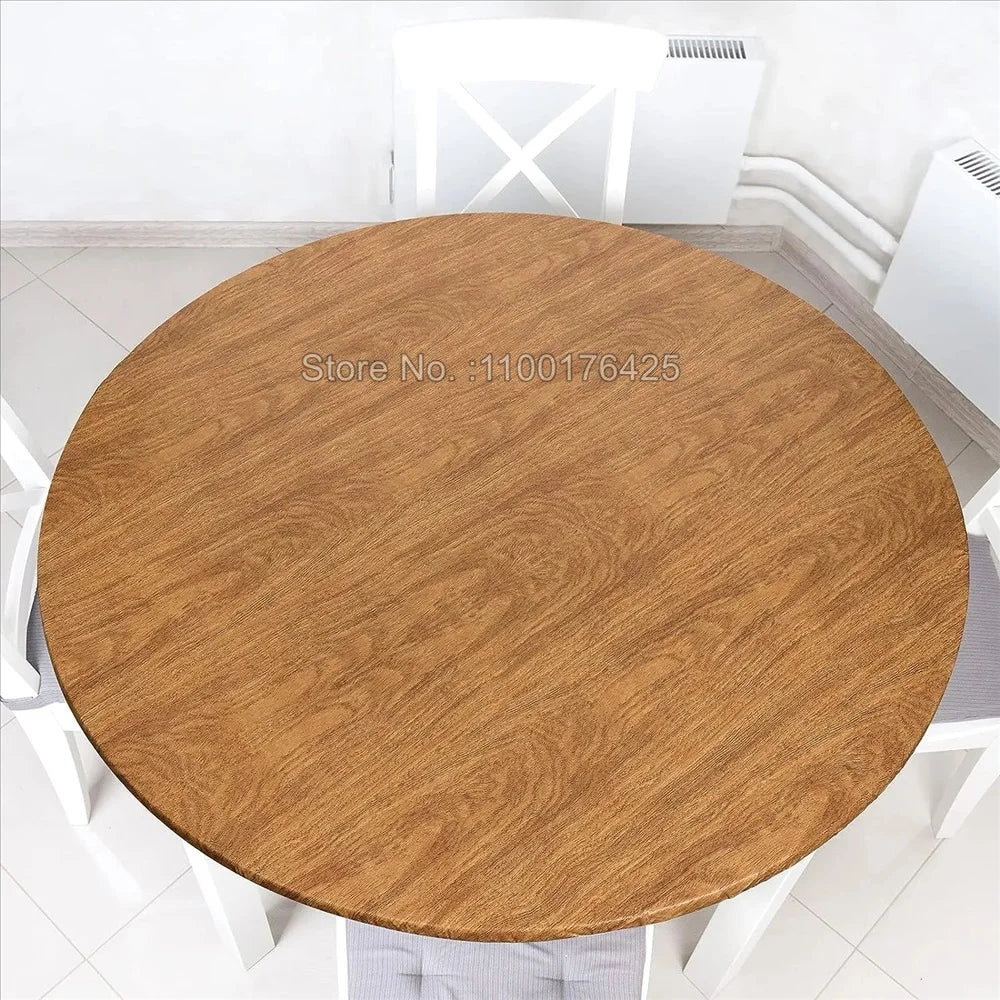 nappe table ronde polyester imperméable blanc moderne intérieur extérieur adaptable 120cm