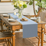 nappe table gingham bleu blanc rustique durable antipoil résistante facile entretien