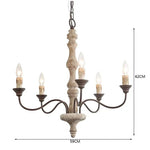 lustre suspendu bois rustique vintage marron foncé ampoules e14 62cm 59cm