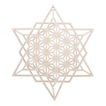 coasters bois clair gravure circulaire fleur vie om lotus minimaliste 14cm 30cm
