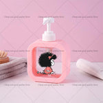 distributeur savon liquide rose personnages animés transparent moderne 300ml rechargeable