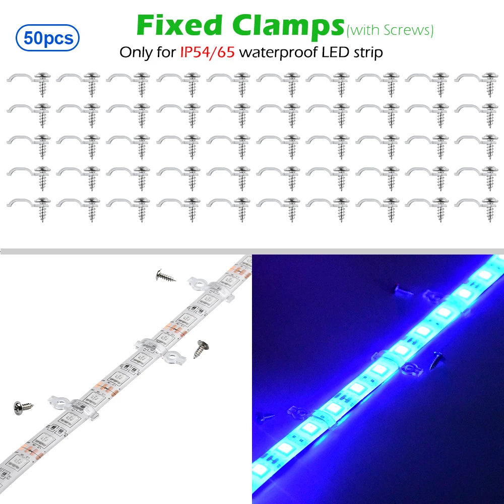 Ruban led transparent moderne clips câbles ip20 ip65 certification fcc rohs