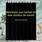 rideau douche rose clair rayures horizontales moderne aimants opaques résistants