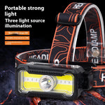 lampe frontale led rechargeable modes noire bande élastique transparente utilitaire camping pêche