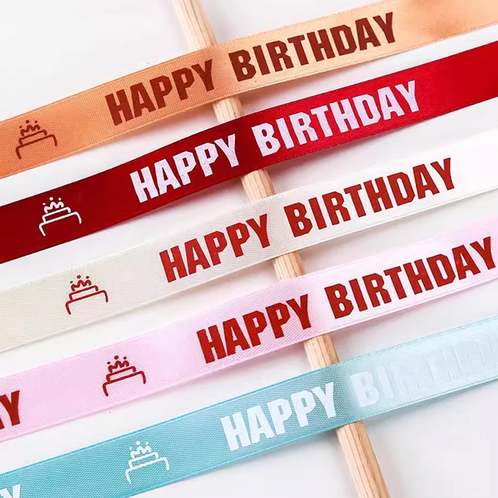 rubans satinés personnalisables adhésifs multicolores fleurs noms fêtes mariage