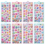stickers multicolores dessins animés personnages mignons formes géométriques brillants adhésifs albums photo coques téléphone