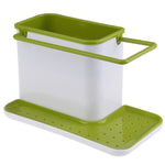 organisateur vaisselle plastique vert blanc moderne pratique support mural éponge gant cuisine brosse pot