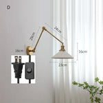 lampe murale moderne or blanc plissée cordon commande 29cm 16cm 24cm 14cm 30cm 17cm