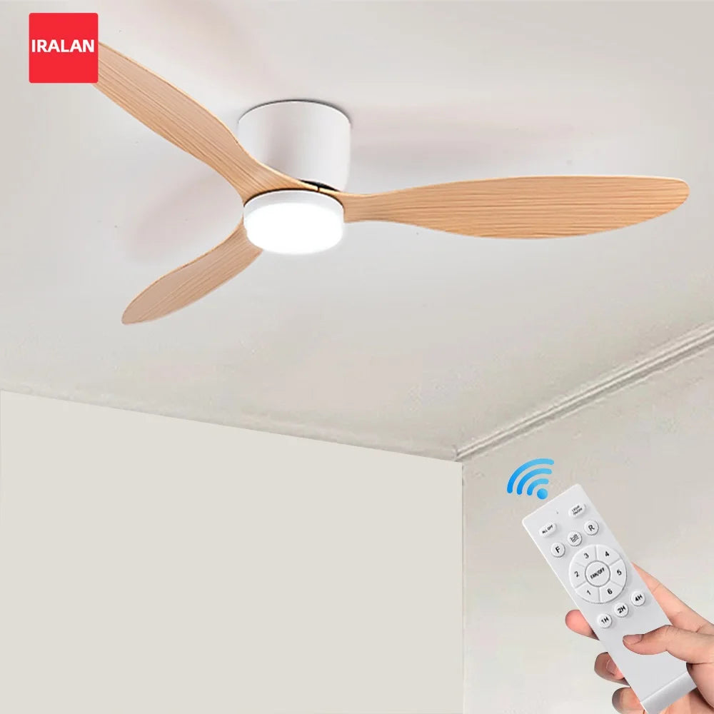ventilateur moderne led trois couleurs télécommande blanc noir minimaliste 52 pouces