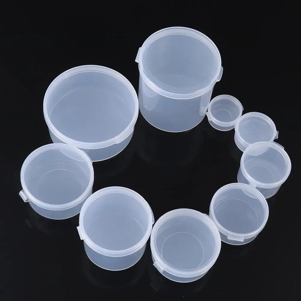 boîtes rondes transparentes réutilisables boites rangement petites bijoux modernes pratiques