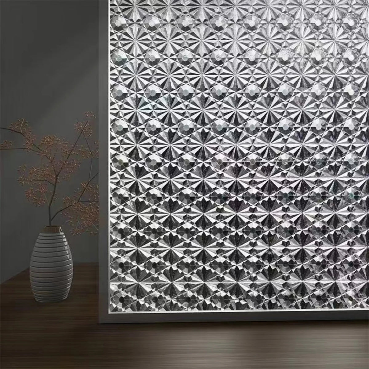 film décoratif fenêtre étoiles moderne adhésif protection uv thermique transparent