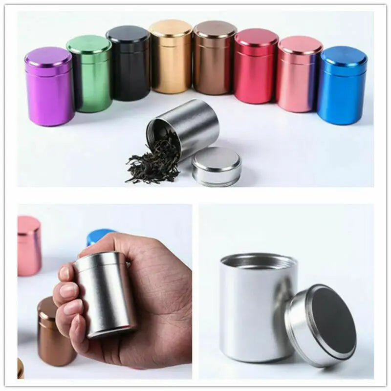boîtes thé métal violet moderne respectueux environnement stockage organiser diverse utilisation