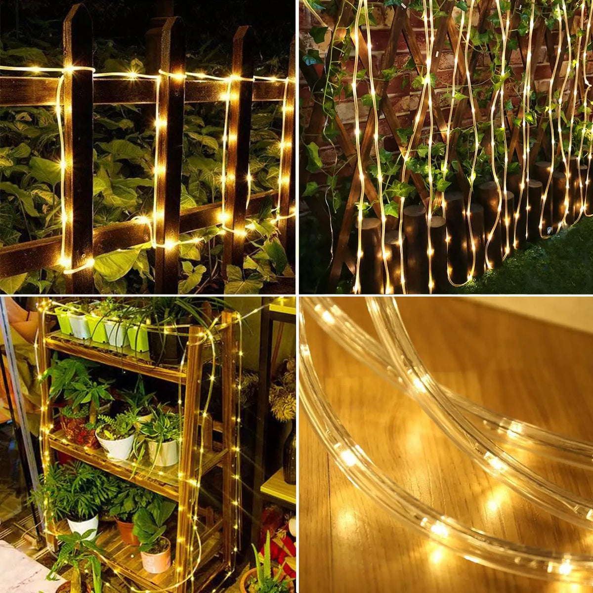 guirlande lumineuse solaire ip65 led blanc chaud moderne extérieure jardin décoration vacances filaments lumineux