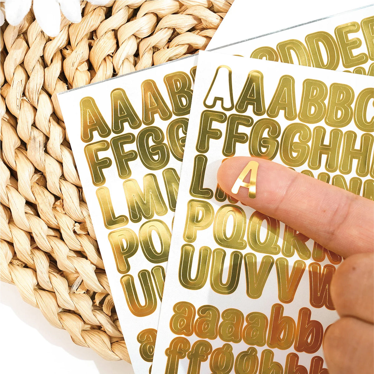sticker lettre majuscule minuscule chiffre or argent adhésif moderne élégant bijou diy craft alphabet