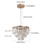 lampe suspendue cristal doré moderne élégante câbles suspendus salon chambre