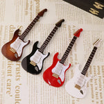 guitare électrique miniature bois support clip marron noir rouge blanc classique