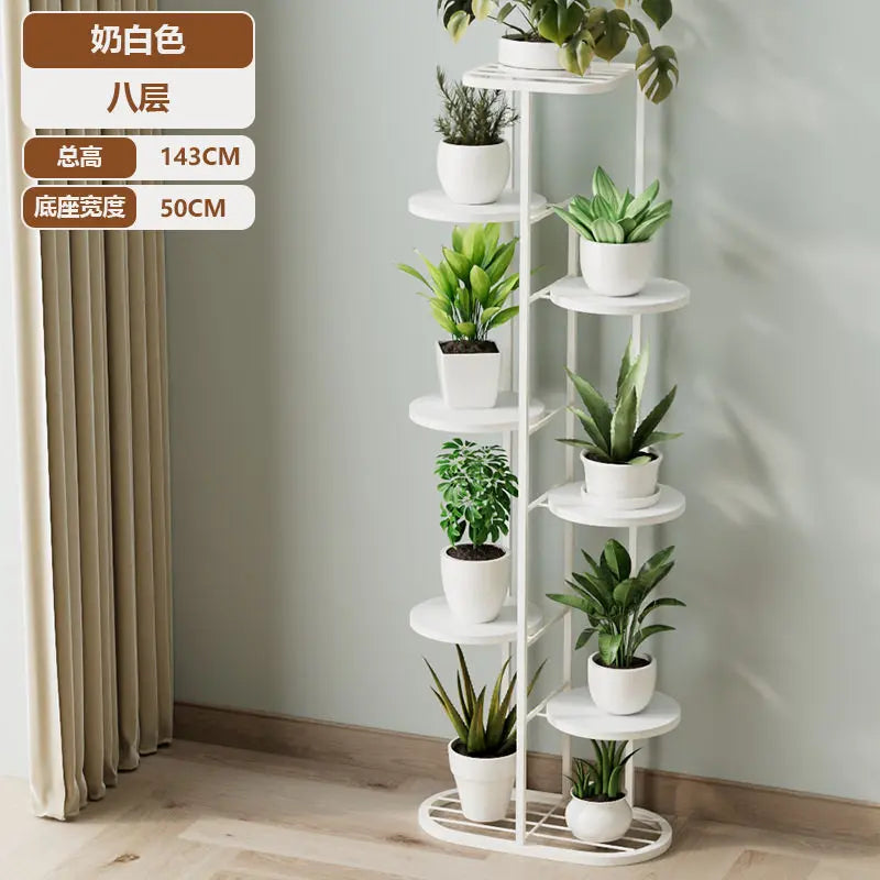 étagère métal multi niveaux plantes moderne extérieur intérieur or noir blanc
