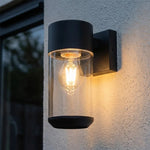 lampe murale extérieure moderne noir transparent autonome ip65 aluminium décoration jardin porche