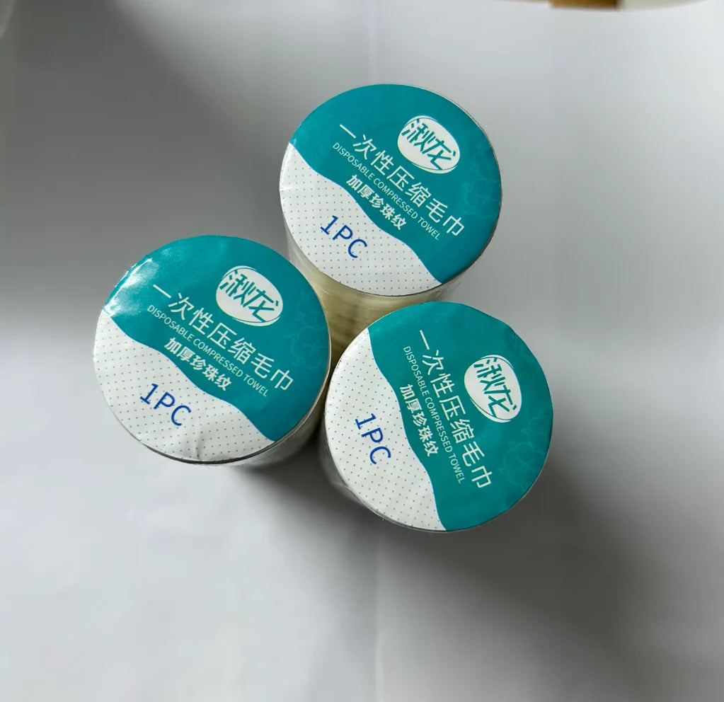 lot 10 serviettes papier compressées blanches jetables voyage séchage rapide usage unique