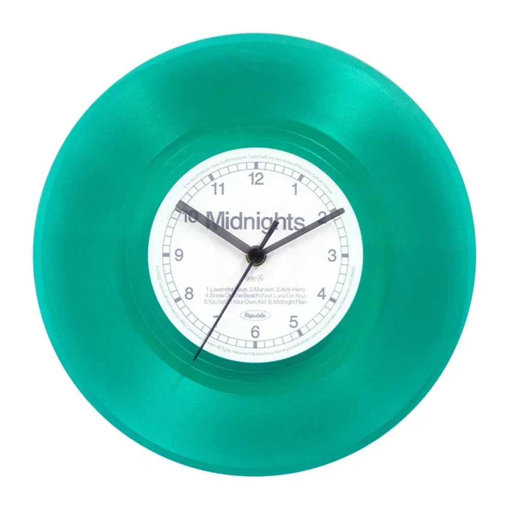 horloge murale moderne abstraite violet rose vert marbrée sans piles salon chambre coucher