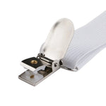 attaches lit réglables sangles élastiques clips métalliques rubans ajustables blanc noir motif géométrique moderne