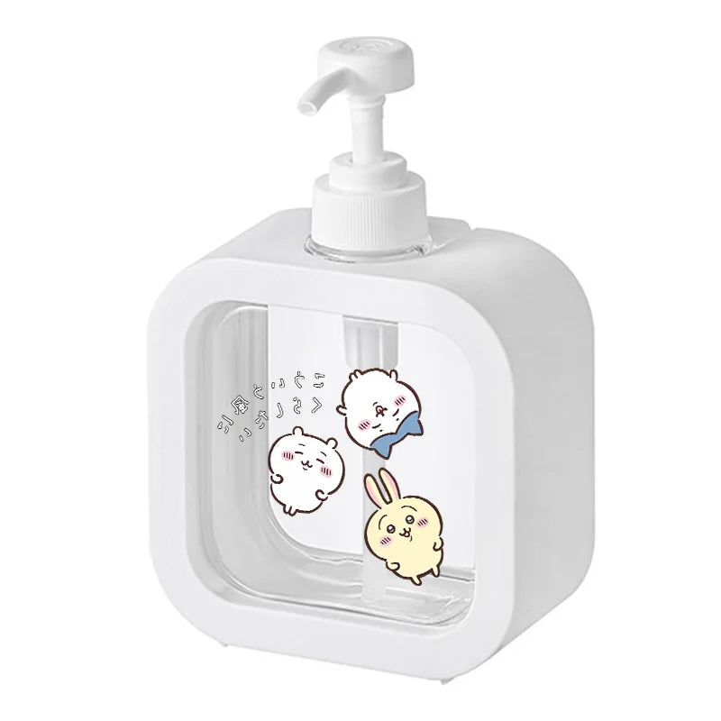 distributeur savon liquide rose dessins animés personnages mignons transparent moderne poignée pompe rechargeable