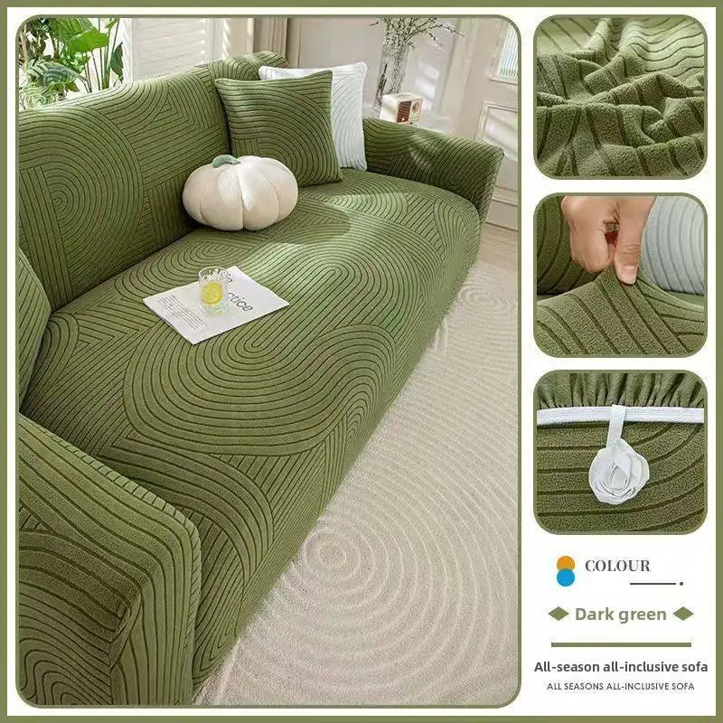 housse canapé élastique velours extensible salon fauteuil modulaire coussin décoratif