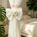 rideau blanc dentelle fleurs rubans classique chambre salon mariage erotique romantique erotique romantique erotique