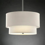 suspension lumineuse deux abat jour textile lin couleur beige noir blanc moderne minimaliste