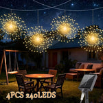 guirlande lumineuse moderne étoiles lumineuses blanc doré multicolore 240 leds fixations oeilletsextérieur decoration noel