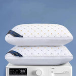oreiller motif géométrique blanc gris jaune polyester moderne literie dormir protection cervical
