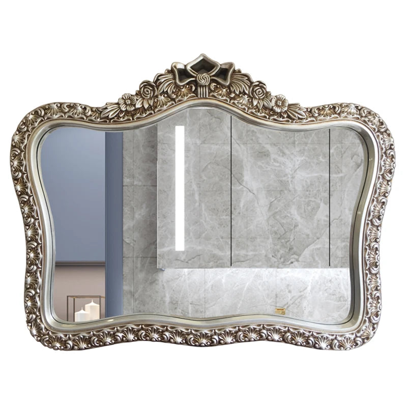 miroir baroque or argent blanc ornements floraux fixation murale décoration maison chambre salon