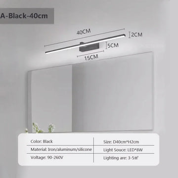 applique murale led moderne noire fixée 100cm 90260v 20 lumières chambre salon cuisine