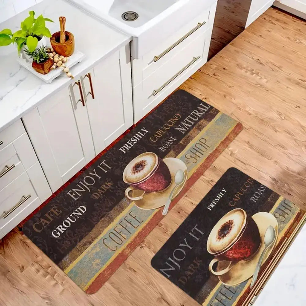 tapis cuisine moderne motif fleurs texturé polyester antidérapant lavable intérieur extérieur