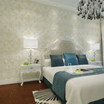 papier peint fleur motif relief classique baroque élégant chambre salon decoration résistant humidité
