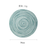 lot sets table ronds coton tressé vert gris beige motif spirale
