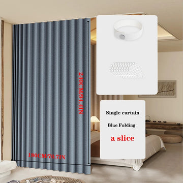 rideau pliable séparation verticale amovible lames plissées beige clair moderne minimaliste tringle rideaux